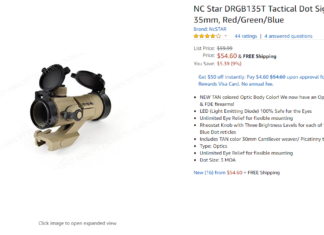 NC Star DRGB135T Tactical Dot Sight, 1x 35mm, Red/Green/Blue