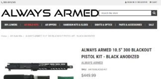 ALWAYS ARMED 10.5" 300 Blackout Pistol Kit